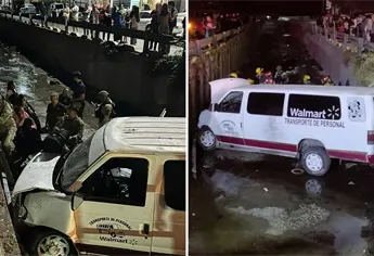 Camión de reparto de personal cae a un canal en Zona Dorada, Culiacán; Hay varios heridos