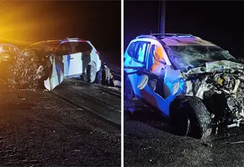 Dos muertos y cinco lesionados graves, deja un fuerte choque frente al Campo 35 en Ahome