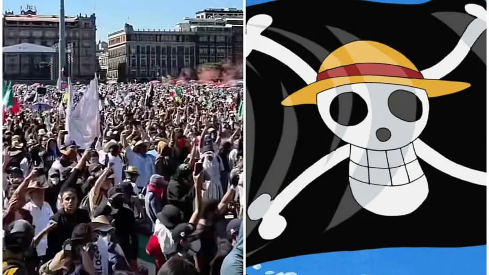 FOTO: La bandera pirata de Monkey D. Luffy se ha convertido en el símbolo de protesta de la Generación Z por su mensaje de libertad y lucha contra los sistemas corruptos.