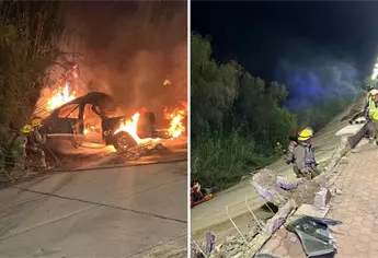 Tragedia en Guasave: Camioneta cae al río Sinaloa y se incendia; hay 2 muertos y 2 lesionados
