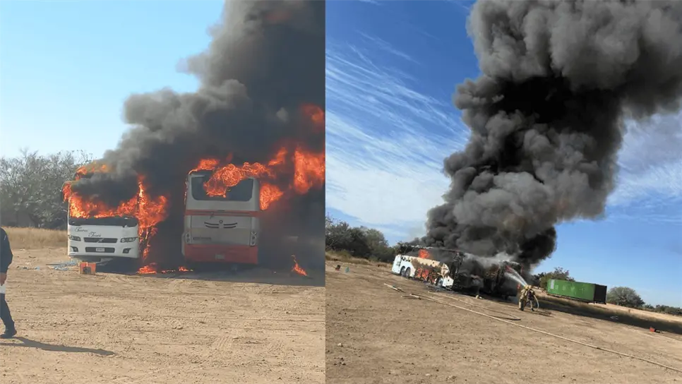 FOTO: Se incendian dos camiones en Guasave.