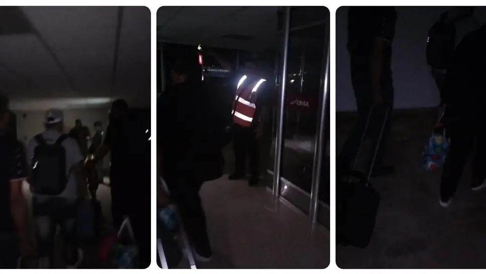 El aeropuerto permaneció en la oscuridad cerca de una hora. (FOTO. Cortesía).