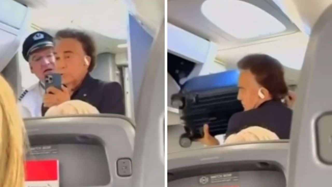 José Luis Rodríguez  El Puma protagoniza incidente y es obligado a bajar de un avión | VIDEO