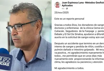Juan Espinoza Luna sobrevive a grave accidente
