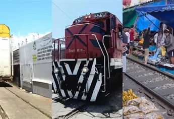 En este Mercado de Mazatlán pasa el tren como en Tailandia