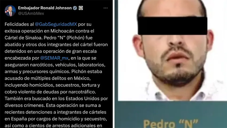 Ronald Johnson añadió que los resultados en las operaciones reflejan que las naciones de México y Estados Unidos pueden lograr cosas importantes cuando trabajan juntas contra quienes representan una amenaza para la ciudadanía