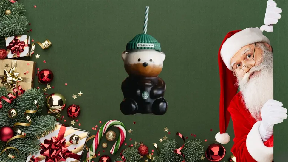 El Bearista Cup forma parte de la colección navideña de Starbucks 2025. FOTO: Luz Noticias.
