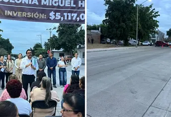 Gámez Mendívil entrega calle pavimentada en la colonia Miguel Hidalgo de Culiacán