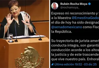 Rocha Moya felicita a Ernestina Godoy por su designación como Fiscal General de la República