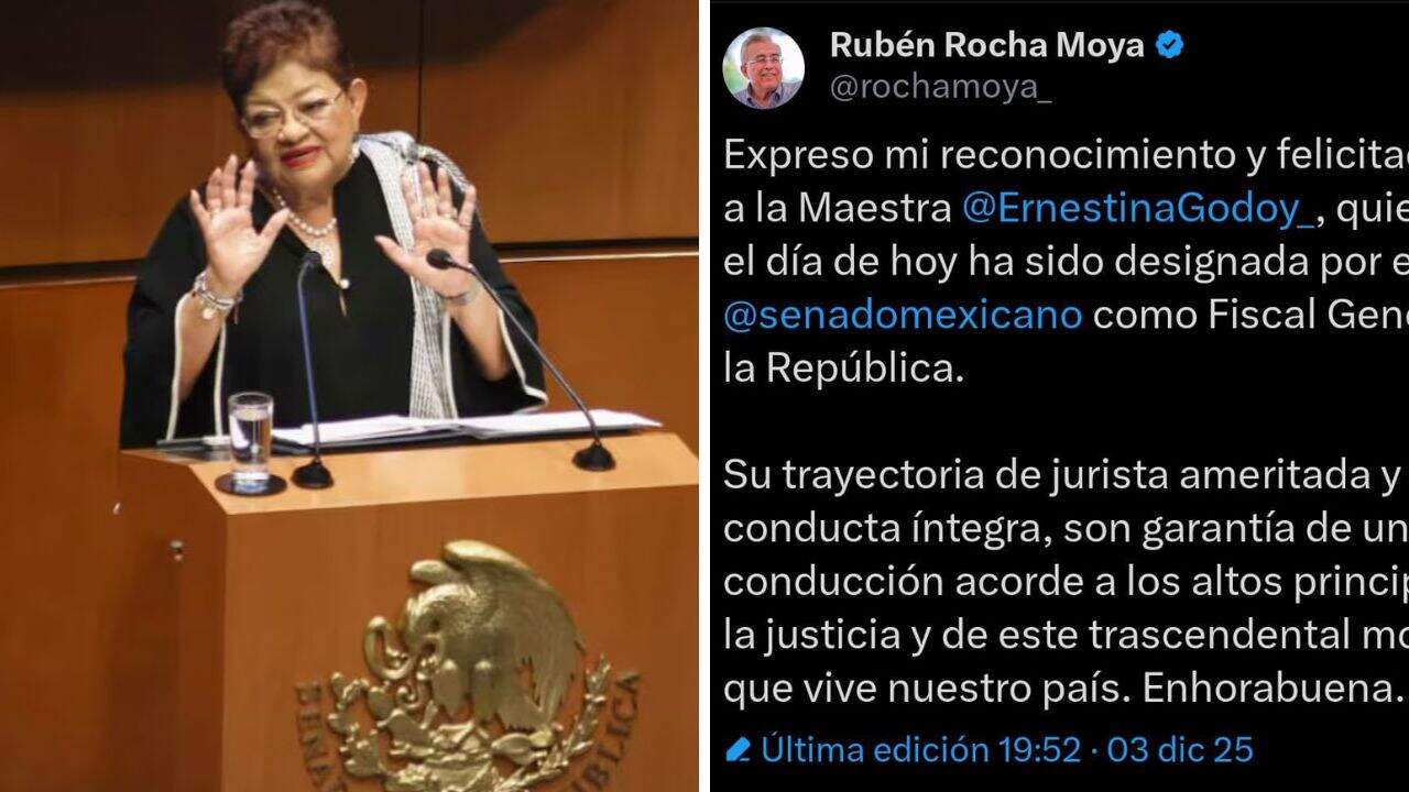 Rocha Moya felicita a Ernestina Godoy por su designación como Fiscal General de la República