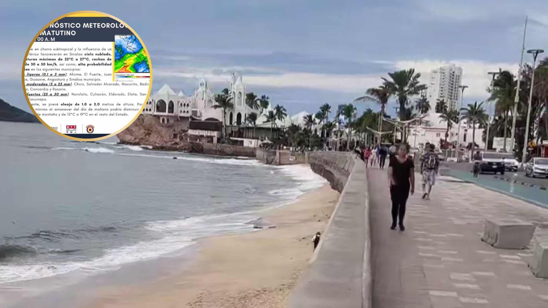 Mazatlán: prevén un día fresco con lluvias moderadas este viernes 5 de diciembre