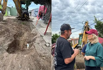 Estrella Palacios supervisa la obra de alcantarillado en Jabalíes