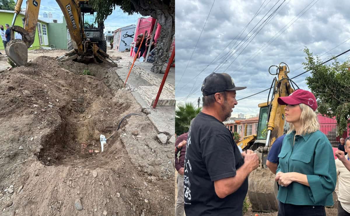 Estrella Palacios supervisa la obra de alcantarillado en Jabalíes