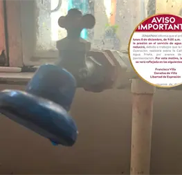 No habrá agua en estas colonias de Mazatlán el lunes 8 de diciembre; ¿Cuáles son?