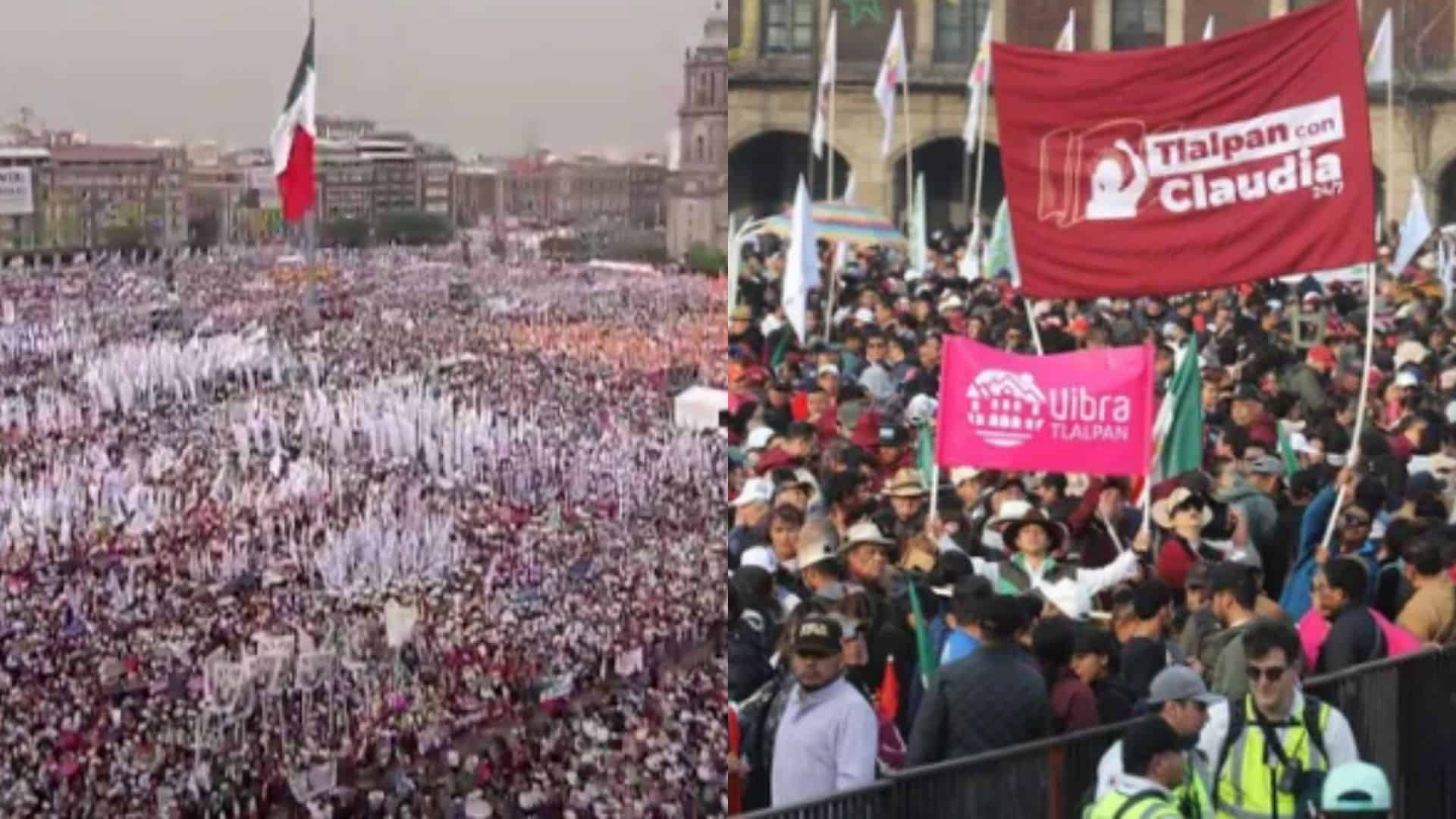 Sheinbaum celebra siete años de la 4T en un Zócalo lleno de simpatizantes