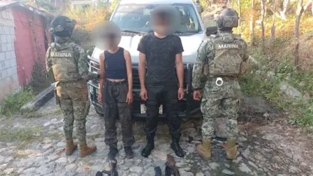 Detiene Semar a dos hombres fuertemente armados e inhabilita campamentos en Concordia