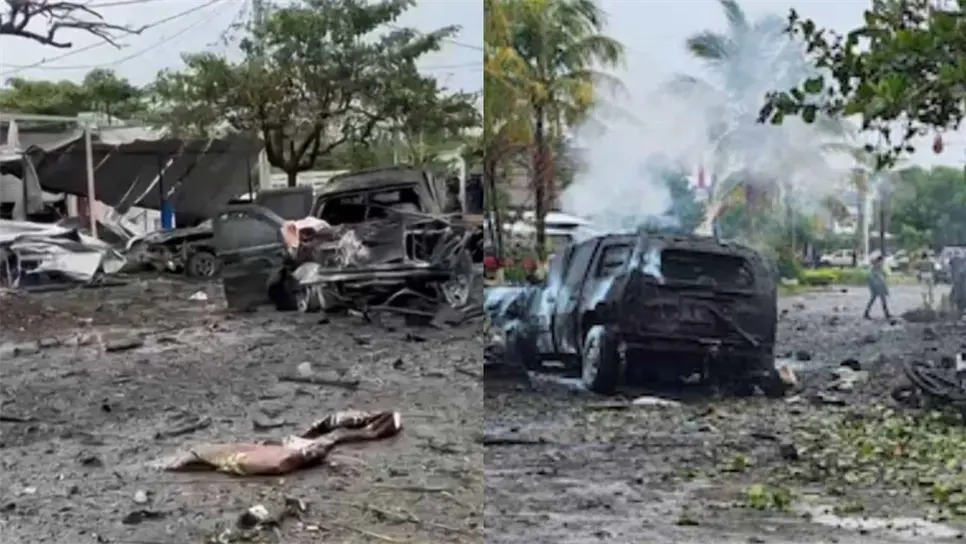 FOTO: Explota coche en Michoacán.