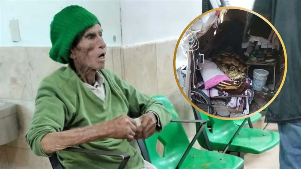 Buscan a familiares de adulto mayor enfermo que vivía solo en una casa improvisada en Los Mochis