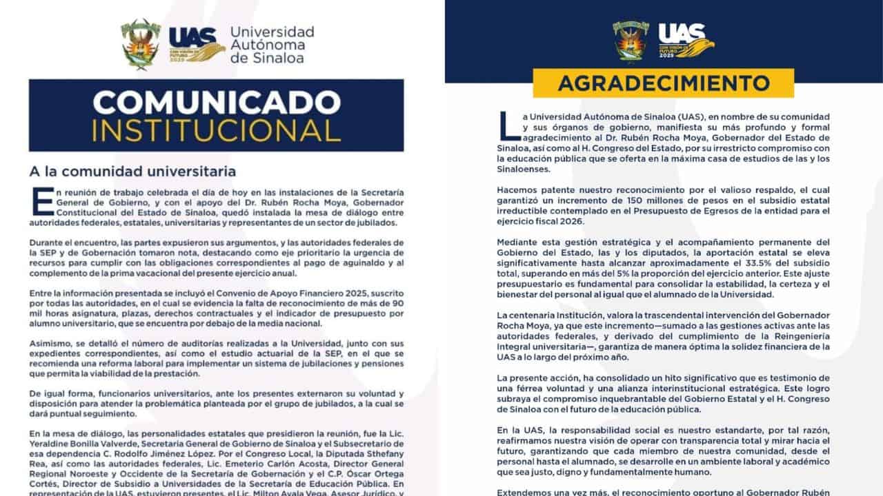 Rocha Moya, UAS y autoridades federales instalan mesa de diálogo para atender problemática de jubilados