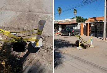 Otro socavón alarma a vecinos en Los Mochis; ahora en el fraccionamiento Del Real
