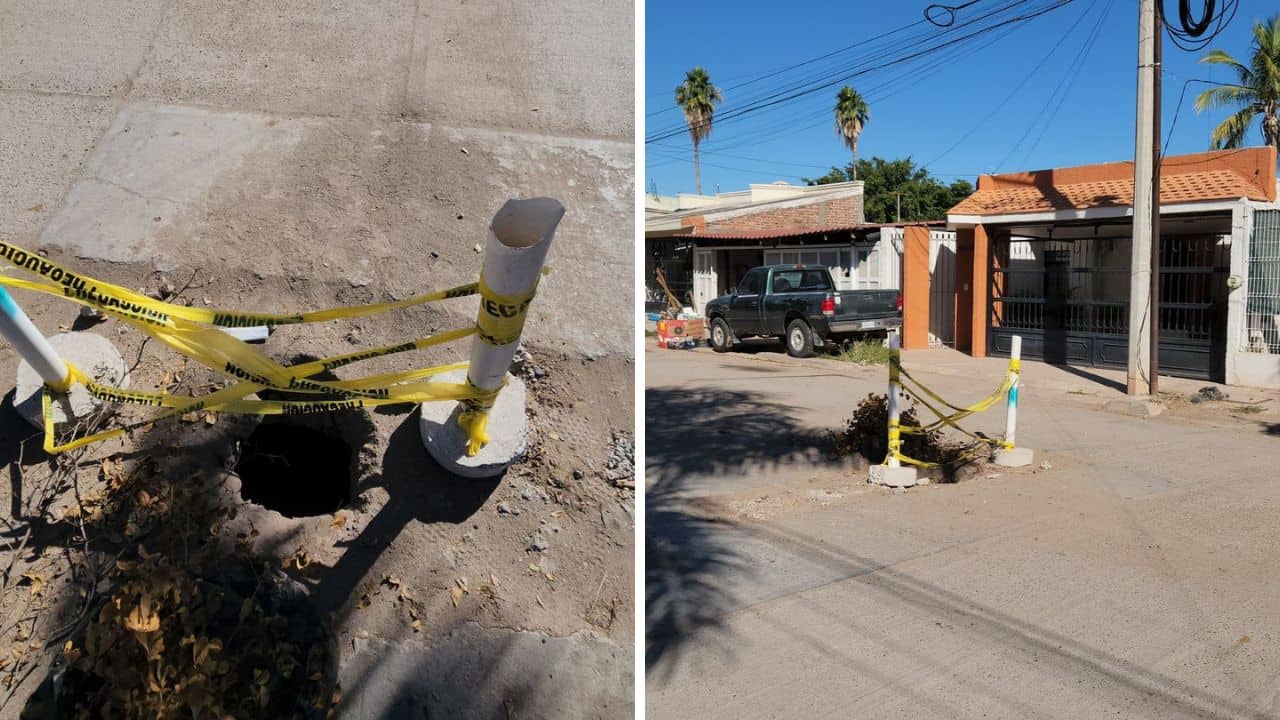 Otro socavón alarma a vecinos en Los Mochis; ahora en el fraccionamiento Del Real