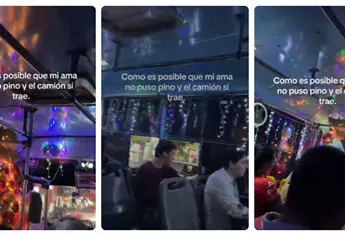 Camión urbano de Los Mochis se vuelve viral por su espectacular decoración navideña