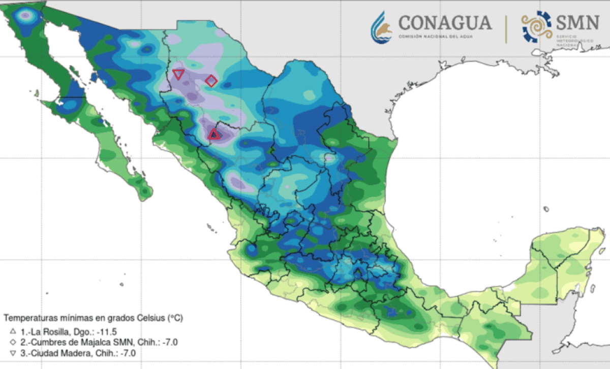 Nuevo frente frío se aproximará a la frontera norte de México