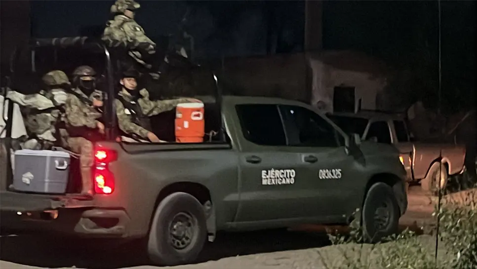 Elementos militares en los operativos en Navolato.