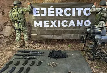 Aseguran un dron gigante con 40 artefactos explosivos, en Badiraguato