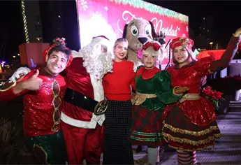 Estrella Palacios inaugura la Villa Navideña en el Parque Central de Mazatlán