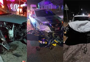 Motociclista es arrollado y vehículos quedan destrozados en el centro de Los Mochis