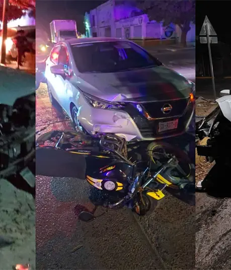 Motociclista es arrollado y veh&iacute;culos quedan destrozados en el centro de Los Mochis