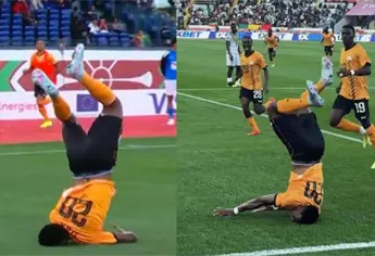 Impactante accidente: Futbolista se lesiona la cabeza al celebrar un gol | VIDEO