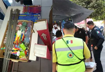 Decomisan pirotecnia en operativo preventivo en el centro de Guasave