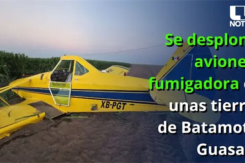Se desploma avioneta fumigadora en unas tierras de Batamote, Guasave