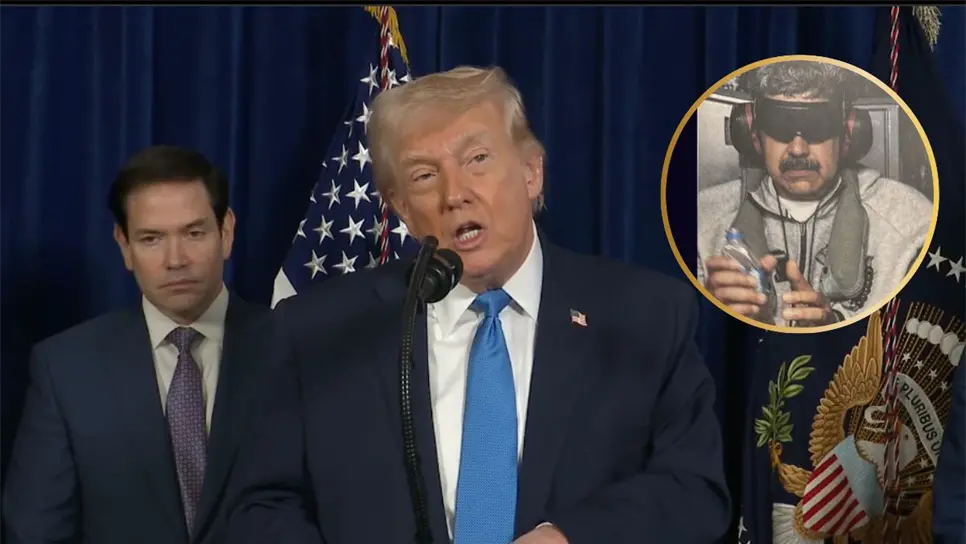 Donald Trump en la conferencia de prensa.