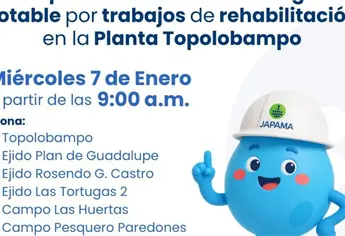 ¡Atención! JAPAMA suspenderá servicio de agua este miércoles en Topolobampo y comunidades aledañas