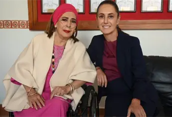 Sheinbaum sostiene reunión con Elsa Aguirre, histórica diva del Cine de Oro
