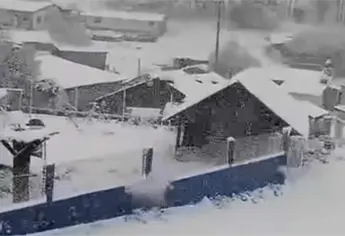 ¡No es Suiza!, así luce el hermoso paisaje que dejó la nieve en Guanaceví, Durango