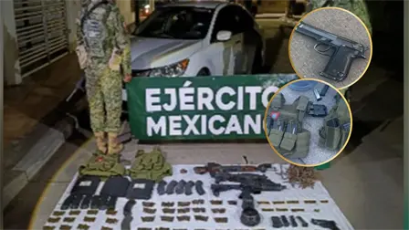 Revelan el material asegurado en el veh&iacute;culo Honda abandonado tras la balacera en Tierra Blanca, Culiac&aacute;n