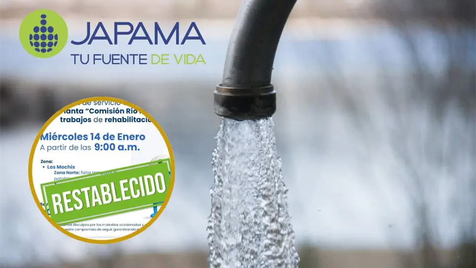 FOTO: Japama restablece servicio de agua potable en Los Mochis este 14 de enero
