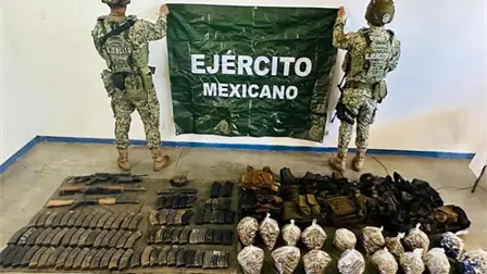 Aseguran un lanzagranadas y 33 explosivos en la sierra de Badiraguato