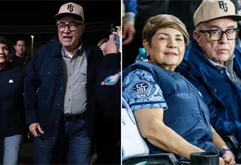 Rocha Moya visita el Kuroda Park para presenciar las semifinales entre Algodoneros y Tomateros