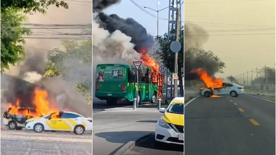 FOTO: Narcobloqueos en Jalisco: Quema de vehículos y balaceras tras operativo federal