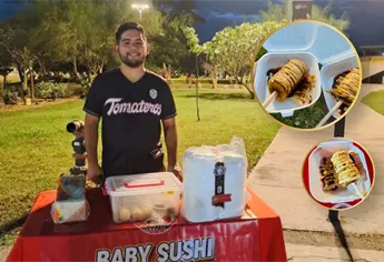 Vendiendo baby sushis hasta que se hagan virales: el emprendimiento que convierte el sushi en banderillas| VIDEO