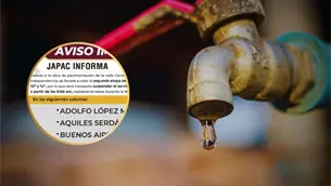 JAPAC suspender&aacute; servicio de agua en 10 colonias de Culiac&aacute;n este martes 9 de junio
