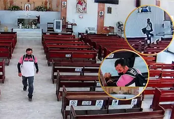 Entró a rezar, fingió ser creyente y se robó la bocina de una iglesia en Los Mochis | VIDEO