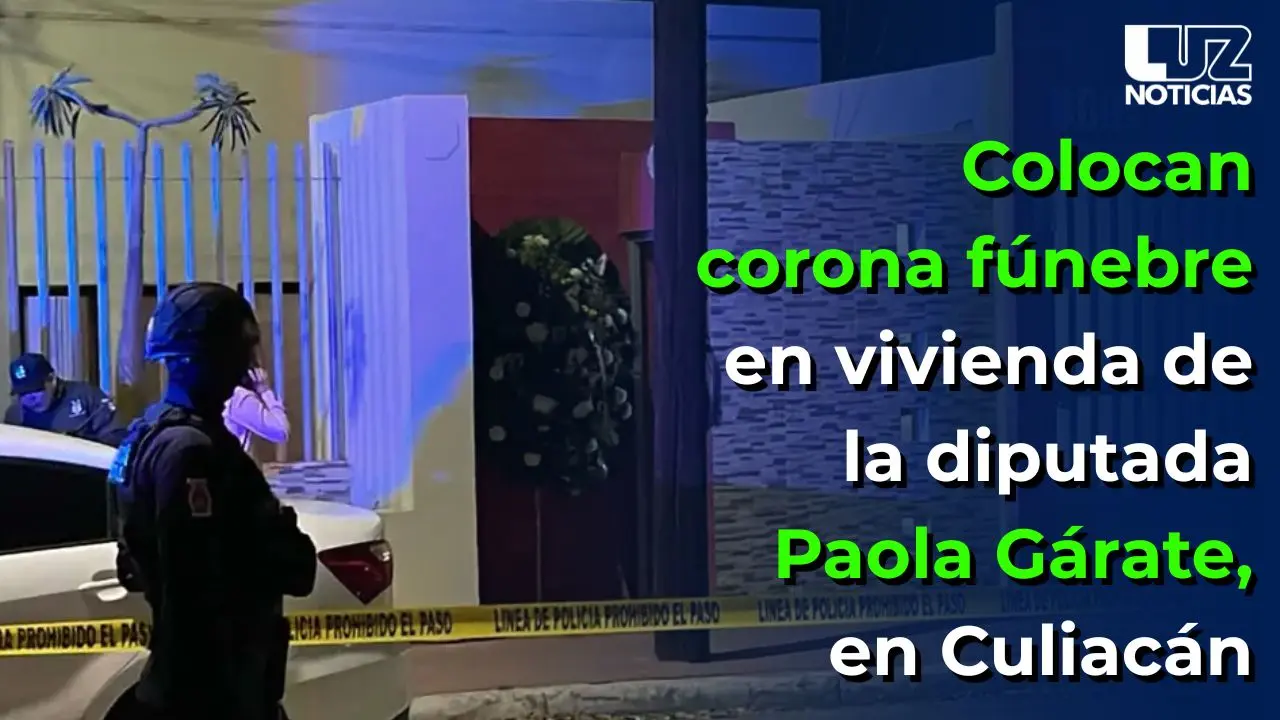 Colocan corona fúnebre en vivienda de la diputada Paola Gárate, en Culiacán Colocan corona fúnebre en vivienda de la diputada Paola Gárate, en Culiacán