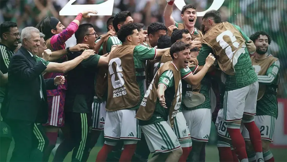 FOTO: Celebración de México ante la victoria.