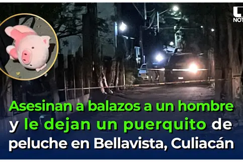 &iexcl;Ya suman 8! Dejan otro puerquito de peluche junto a un hombre ejecutado en Bellavista, Culiac&aacute;n